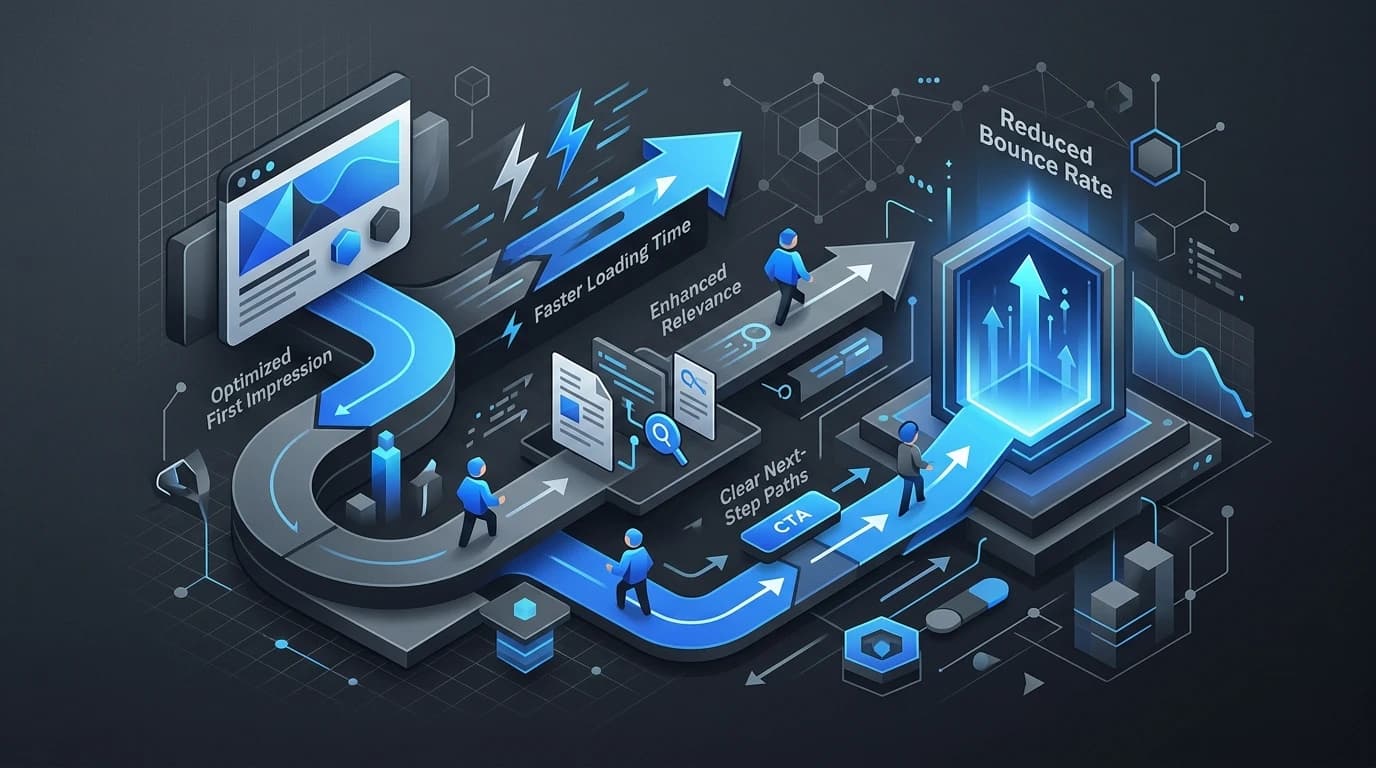 Featured illustration for How to Reduce Website Bounce Rate With UX and Content Improvements