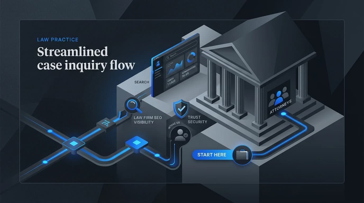 Featured illustration for SEO for Law Firms: Content and Structure for Better Cases