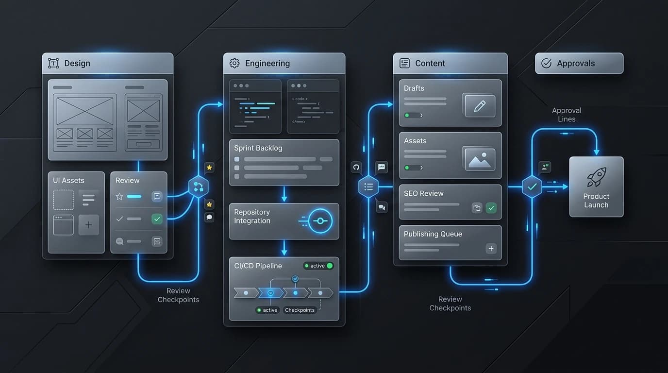 Illustration of cross-team design system workflow