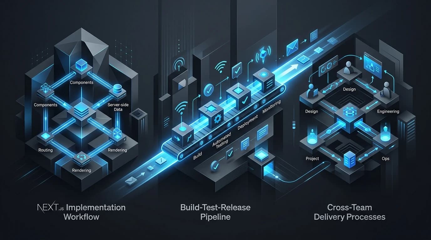 Illustration of Next.js implementation workflow