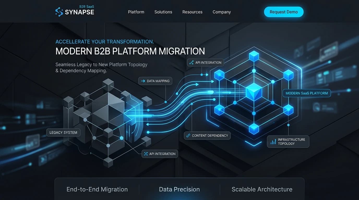 Illustration of website migration architecture mapping