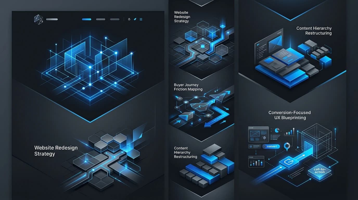Illustration of website redesign strategy planning